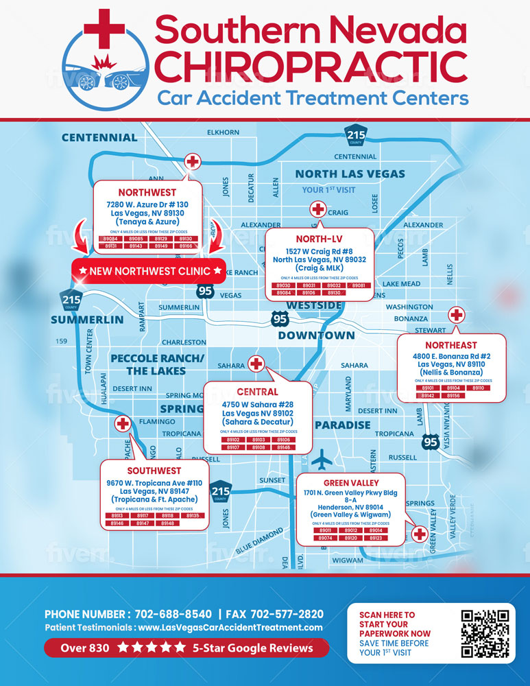 Southern Nevada Chiropractic Car Accident Treatment Centers Map