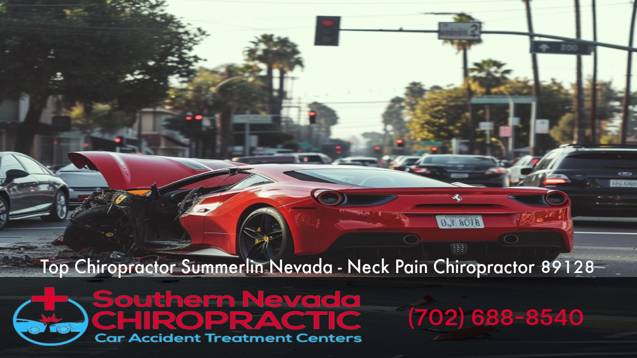Graphic stating that whiplash accident Injury victims should visit Southern Nevada Chiropractic 